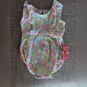 Ruffle Butts Romper Floral 0-3 months